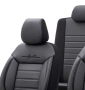 Луксозна тапицерия OTOM текстил с еко кожа COMFORT LINE Design – Черна с черен шев, снимка 4
