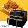 Фритюрник AirFryer Rosberg Premium RP51980N, 1700W, 2съда x 4л., Горещ въздух, Таймер, до 200°C, Чер, снимка 1