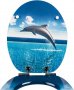  Calmwaters® тоалетна седалка с морски мотив делфин с механизъм за двойно плавно затваряне, снимка 6