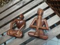 Стари дървени фигури в пози/ асани на Йога, снимка 8