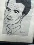 Рисунка портрет с туш оригинален подписан , снимка 2