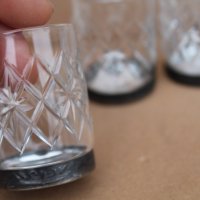6бр. кристални чаши за ракия с метален обков , снимка 6 - Сервизи - 35266284
