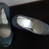 Официални,стилни обувки  със сребрист брокат, снимка 4 - Дамски елегантни обувки - 37587273