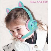 Светещи детски котешки слушалки за уши, AZK-020, снимка 4 - Слушалки, hands-free - 35554478