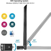USB WiFi и Bluetooth 5.0 адаптер, 1200Mbps Dual Band 2.4/5Ghz външен безжичен мрежов приемник, Drive, снимка 2 - Мрежови адаптери - 40251693