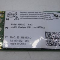 Wi-Fi карта: Intel 4965AG MM2 42T0875 802.11 A/G IBM Mini-PCI Lenovo