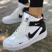 Кецове Nike Air Force Бели с черно реплика, снимка 1 - Кецове - 44190306