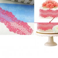 Дантела с мрежа в средата дантела борд силиконов молд форма за украса торта с фондан гъмпейст, снимка 1 - Форми - 30540796