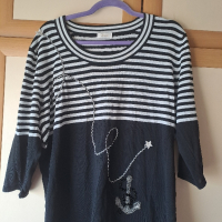Блуза с морски мотиви, снимка 1 - Блузи с дълъг ръкав и пуловери - 44794524