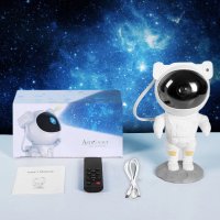 Астронавт звезден LED проектор Izoxis, Нощна лампа за деца, 360 настройка, Дистанционно, Бял, снимка 2 - Лед осветление - 42791579