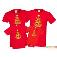 Коледни тениски Коледно дърво Пица Pizza Christmas Tree, снимка 3 - Тениски - 35071985