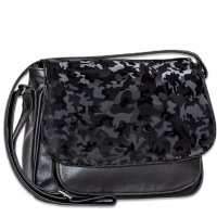 Черна кожена дамска чанта, снимка 1 - Чанти - 40392154