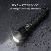 Мощен прожектор XHP90 тактически лед фенер  P90 зареждане USB къмпинг, снимка 9 - Къмпинг осветление - 39740971
