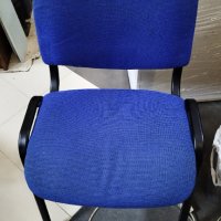 Стол - посетителски офис стол текстилна дамаска синя, снимка 9 - Столове - 44331881
