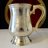 Английски бокал,никелово сребро,барок. , снимка 8 - Антикварни и старинни предмети - 35649495