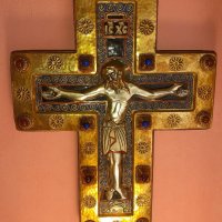 Кръст - Емайл - Morató - Исус Христос, снимка 2 - Антикварни и старинни предмети - 38497223