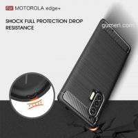  Motorola Moto Edge + Карбонов удароустойчив гръб , снимка 6 - Калъфи, кейсове - 30460015