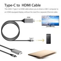 Кабел преход Type C to HDMI HDTV, 4К с дължина 2м. чисто нов НАЛИЧНО!!!, снимка 5 - USB кабели - 31898373