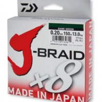  Плетено влакно Daiwa J-BRAID 8 нишково-150мт/жълто,зелено,шарено 32 лв., снимка 5 - Такъми - 30905423