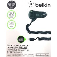 Belkin зарядно за кола Lightning с 2 USB порта - 3.1 А - 12 / 24V , снимка 2 - Оригинални зарядни - 30095829