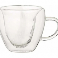 Двустенна чаша Pufo за топли напитки, кафе или чай, 240 мл, интериор във формата на сърце, прозрачен, снимка 4 - Чаши - 36440160