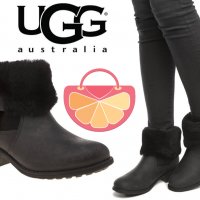 ПРОМО 🍊 UGG AUSTRALIA 🍊 Дамски черни непромокаеми кожени боти CHYLER 36/37 нови с кутия, снимка 1 - Дамски боти - 19791027