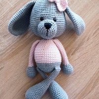 Ръчно плетена играчка куче амигуруми, снимка 2 - Плюшени играчки - 38237156