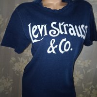 Levi Strauss S- Тъмносиня памучна тениска , снимка 1 - Тениски - 37873991
