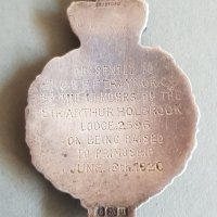 Сребърен 1920 емайл Медал Орден Масонски Англия Бирмингам, снимка 9 - Антикварни и старинни предмети - 42484556