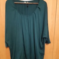 4-5XL Масленозелена блузка-туника от фино тънко трико,с ластиче на ханша,с 3/4 приле ръкав,като нова