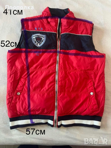 Елек с две лица тъмно син и червен, снимка 1