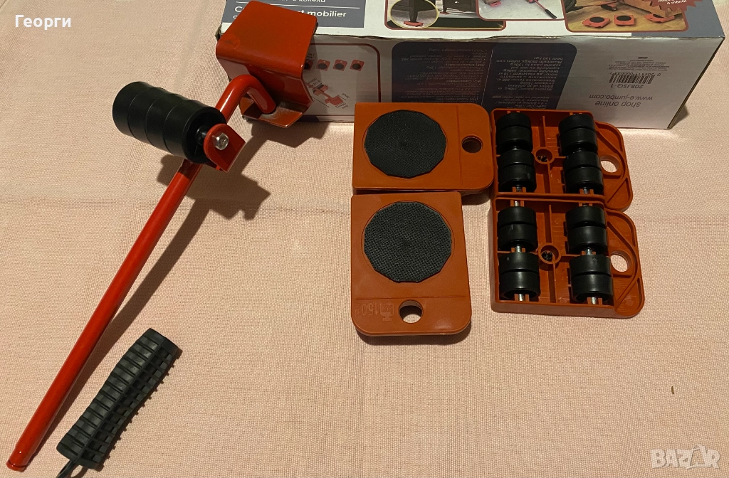 Повдигащ лост с 4 подложки с колела., снимка 1