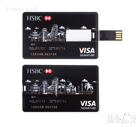 Флашка USB 32 гб Кредитна , дебитна карта Visa , флаш памет , снимка 1
