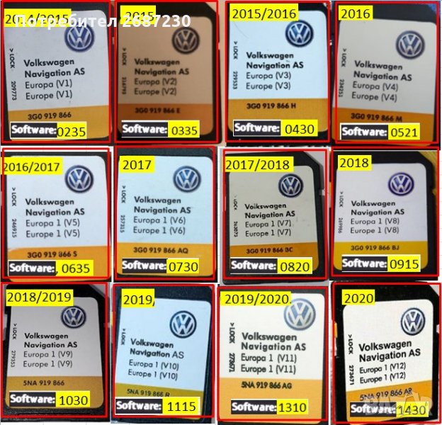 🚗 СД карта 2026 2025 MIB2 Фолксваген навигация VW Golf 7, Jetta, Touran,Passat SD card map update, снимка 1