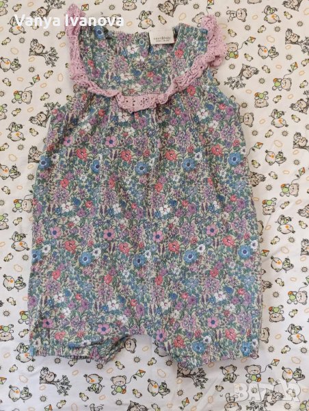 Next ромпър на цветя 6-9 месеца, снимка 1