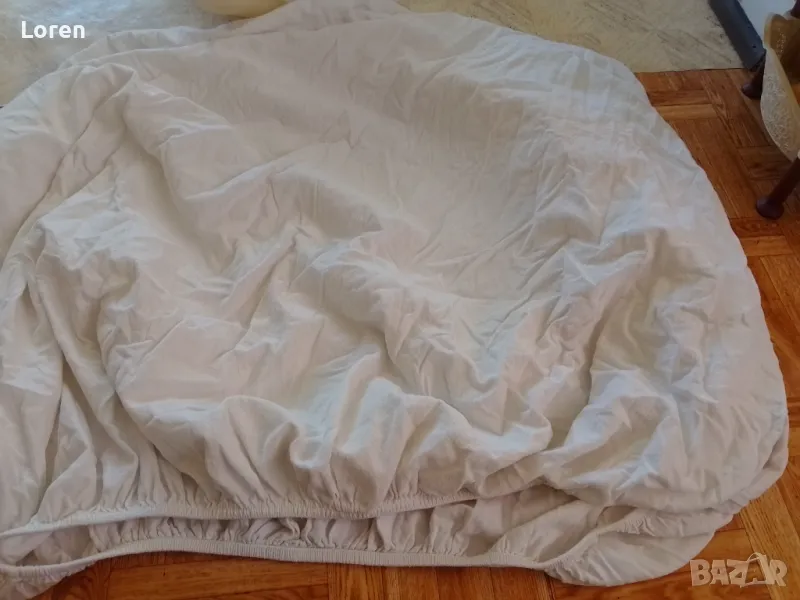 Памучен чаршаф за единично легло или канапе с ластик , снимка 1