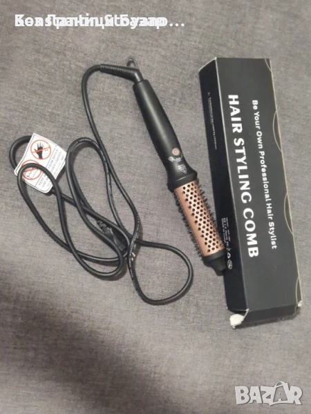 Нова Керамична четка за коса 3 температури 160–200°C за изправяне, обем и къдрене жени прическа, снимка 1