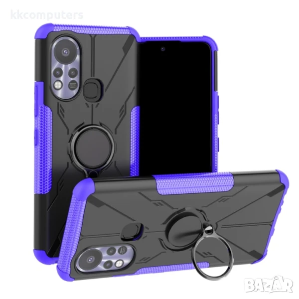 Infinix Hot 11S Удароустойчив Ring Holder Калъф и Протектор, снимка 1