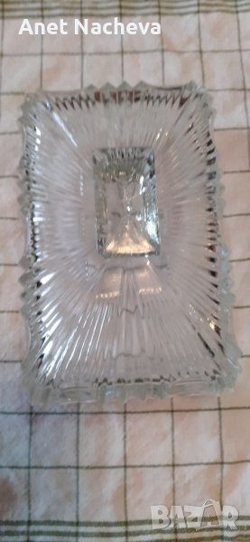 РЕТРО стъклен капак, релефен, правоъгълен, снимка 1