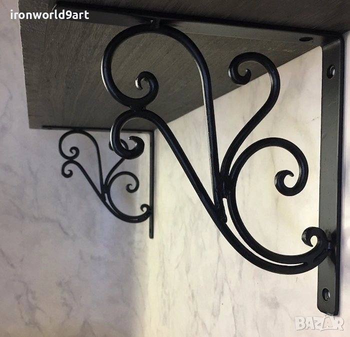 Конзоли , рафтодържачи стойки и ъгли за рафтове и етажерки от ковано желязо, снимка 1