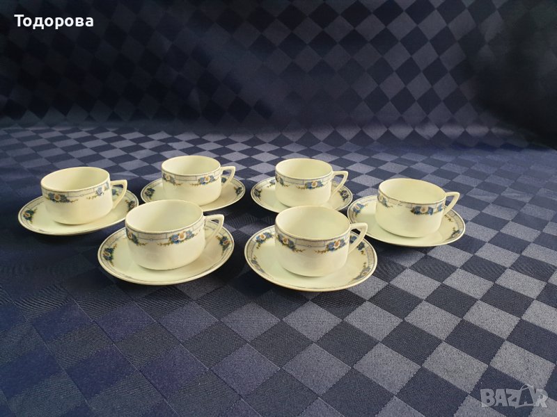 Старинен фин порцеланов чехски сервиз за кафе-JLS  -  12 части, снимка 1