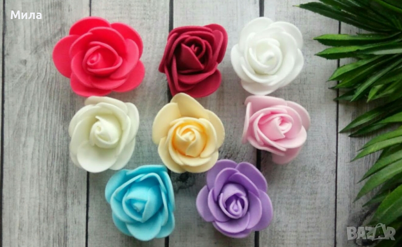Рози фоам 3 см 50 бр, снимка 1