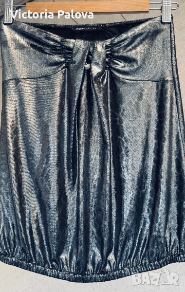 Сребрист дизайнерски топ MADIEN. COLLECTION , снимка 1