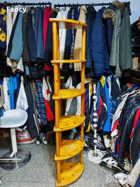 Ъглова етажерка, чам 170 см, снимка 1