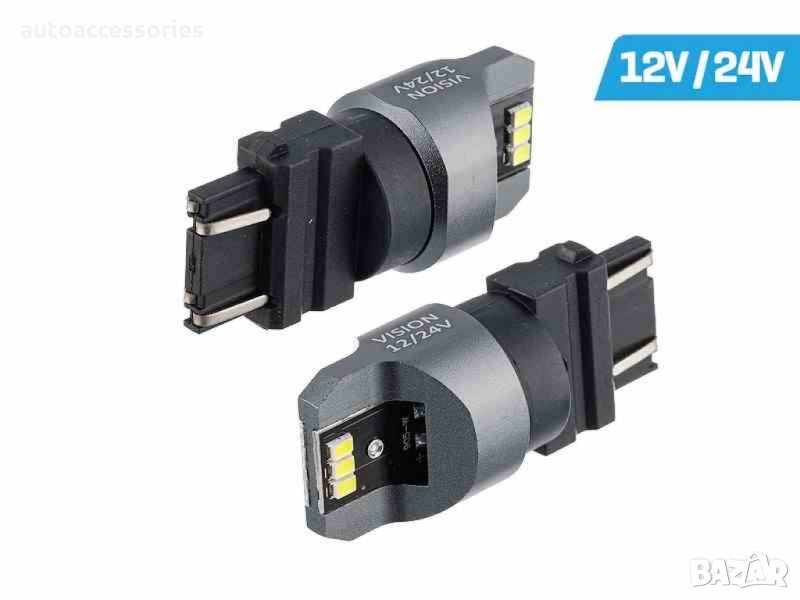 Крушка VISION P27 / 7W (T25) 12 / 24V 6x 3020 SMD LED, неполярна, CANBUS, бяла, 2 бр.58340, снимка 1