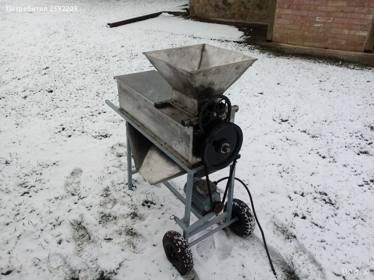 мелачка за грозде с отделяне на чепки от неръждаема стомана. , снимка 1