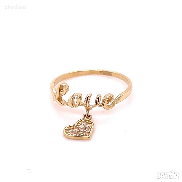 Златен дамски пръстен 1,66гр. размер:55 14кр. проба:585 модел:36338-3, снимка 1