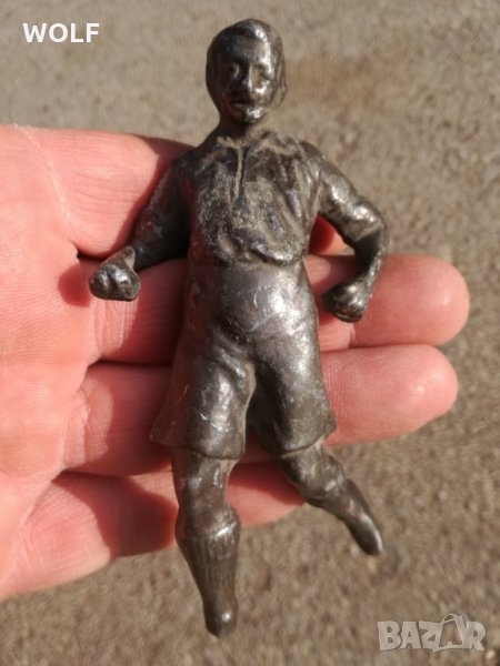 Метална фигурка от Френски часовник футболист, снимка 1