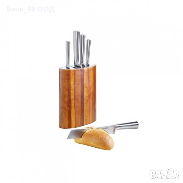 Сет ножове с дървена поставка, снимка 1