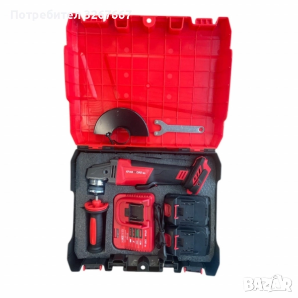 Акумулаторен ъглошлайф 36V 8Ah 125 мм KraftRoyal Red Mx Fuel, снимка 1